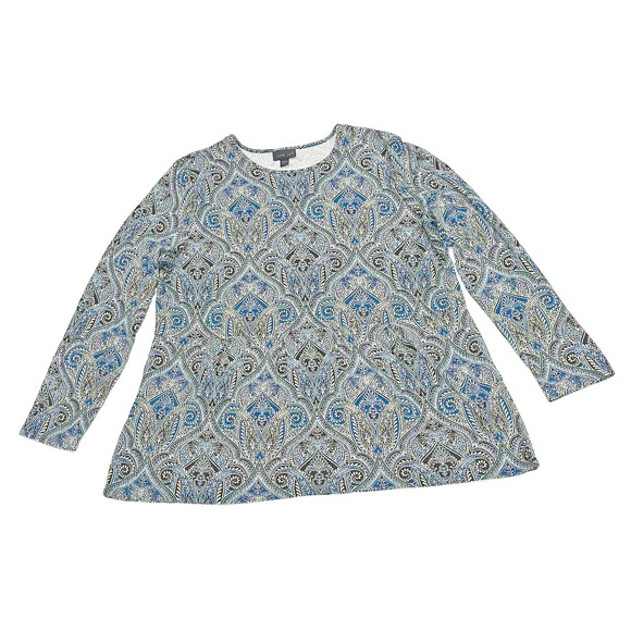 J. Jill Tops - JJill Wearever Tunic Top Floral Paisley Shirt Sleeve Boho Cottagecore L